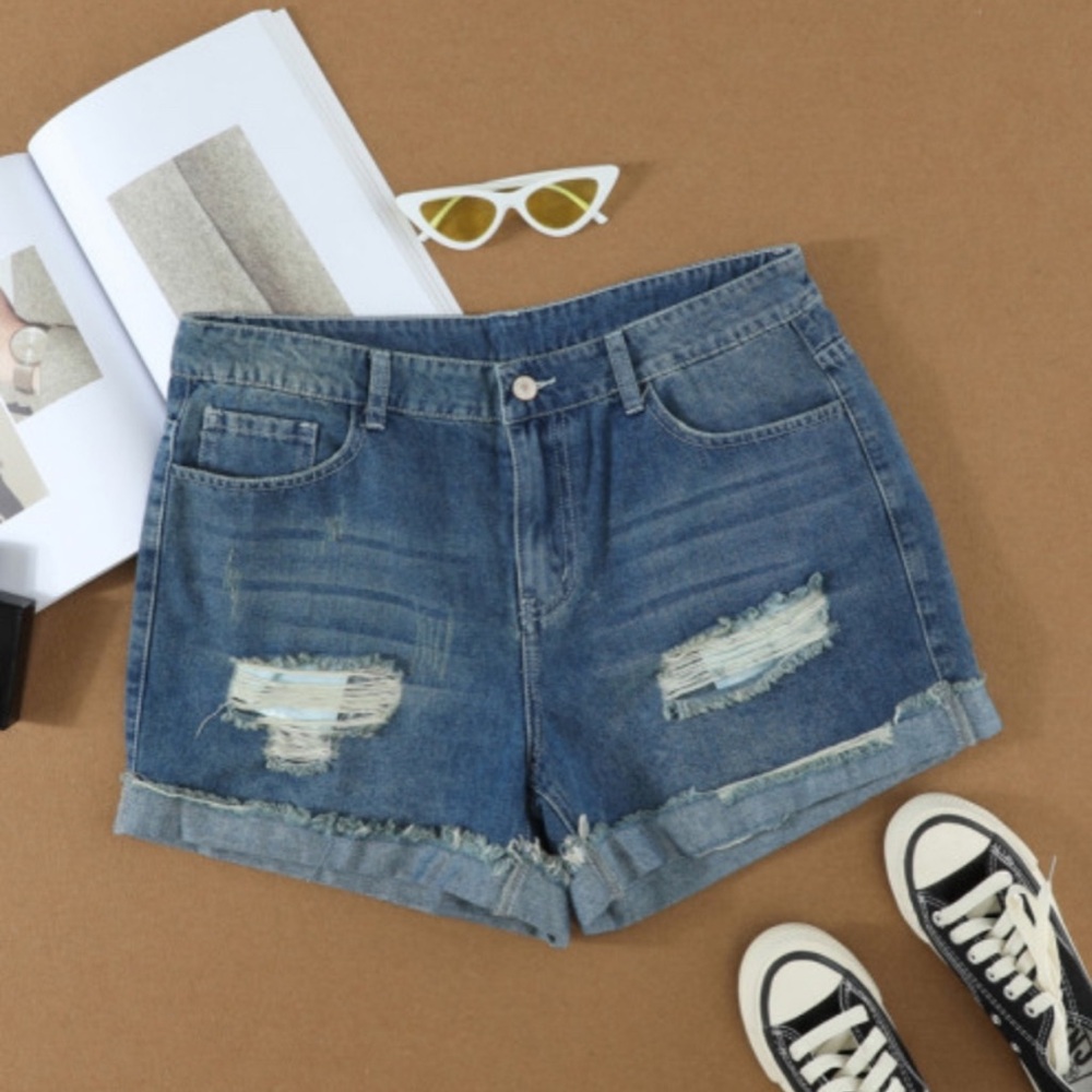 Denim Distressed Women's Shorts